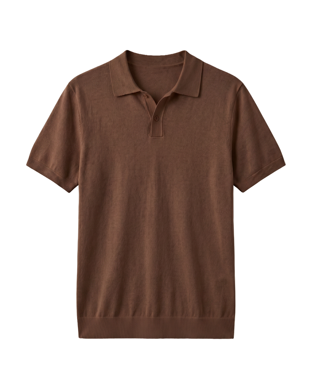 Brown Knit Polo T-Shirt Eleven Percent