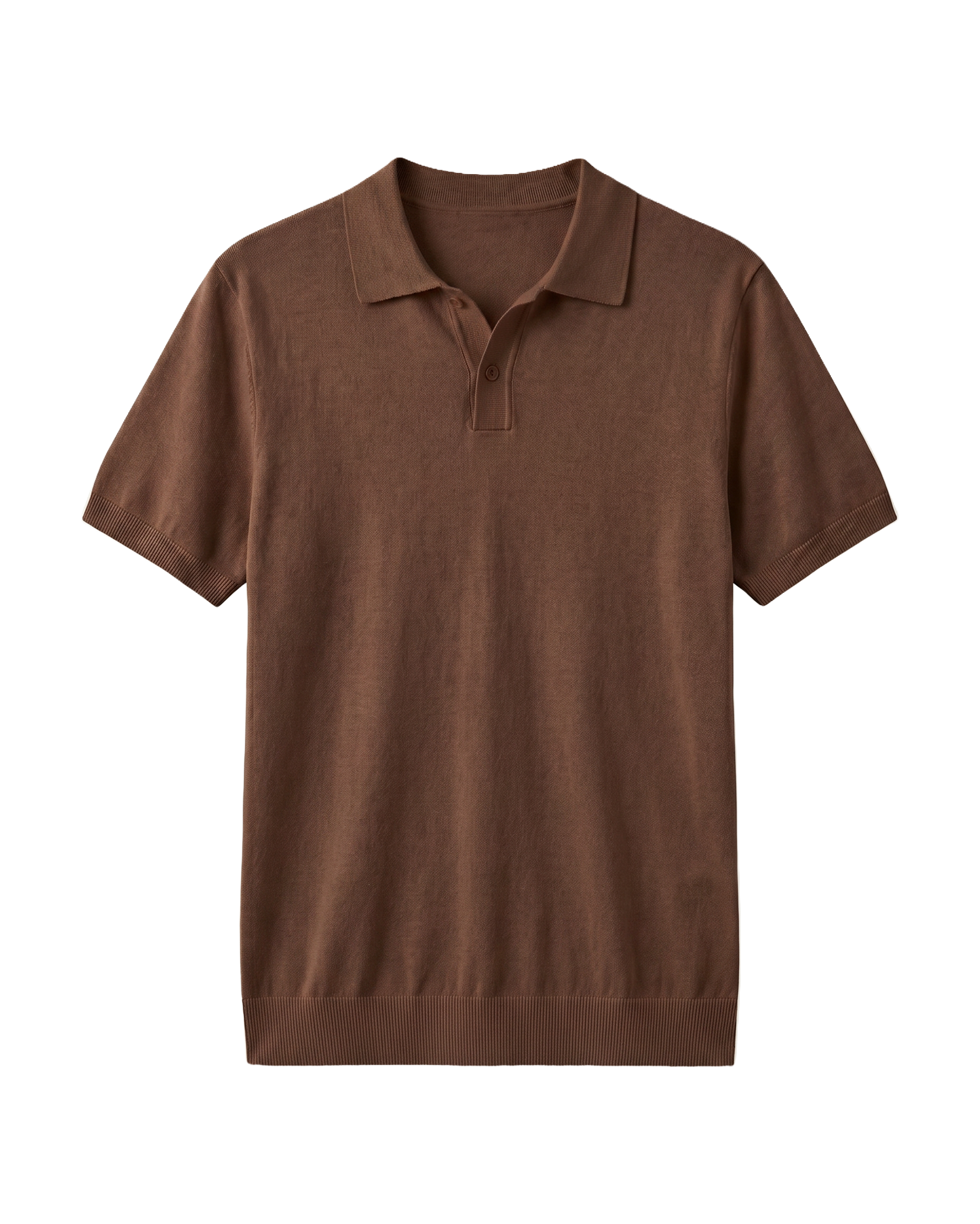 Brown Knit Polo T-Shirt Eleven Percent